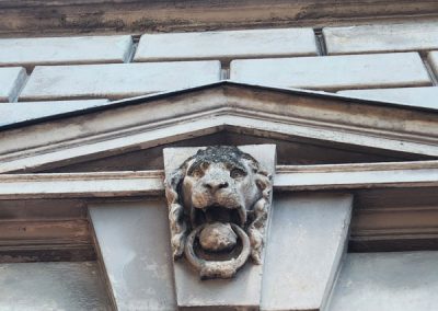Lion above a walkway